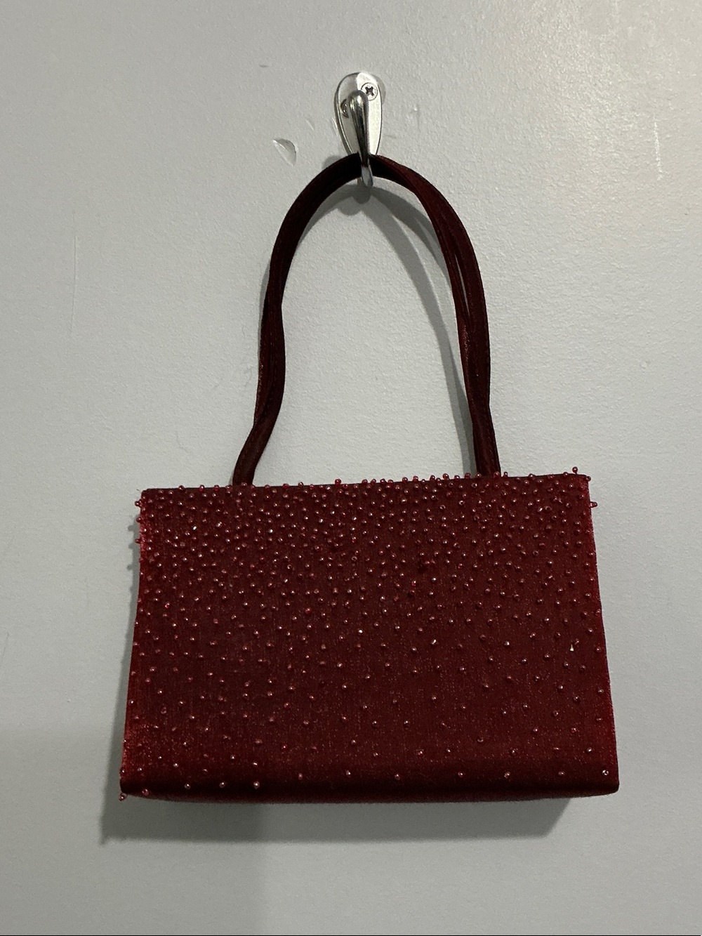 Red Beaded Evening Handbag